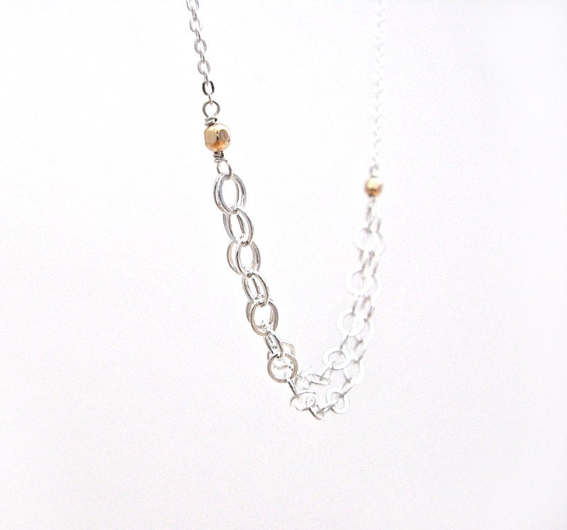 Mixed Metals Necklace Sterling Silver Chains Gold Filled Beads