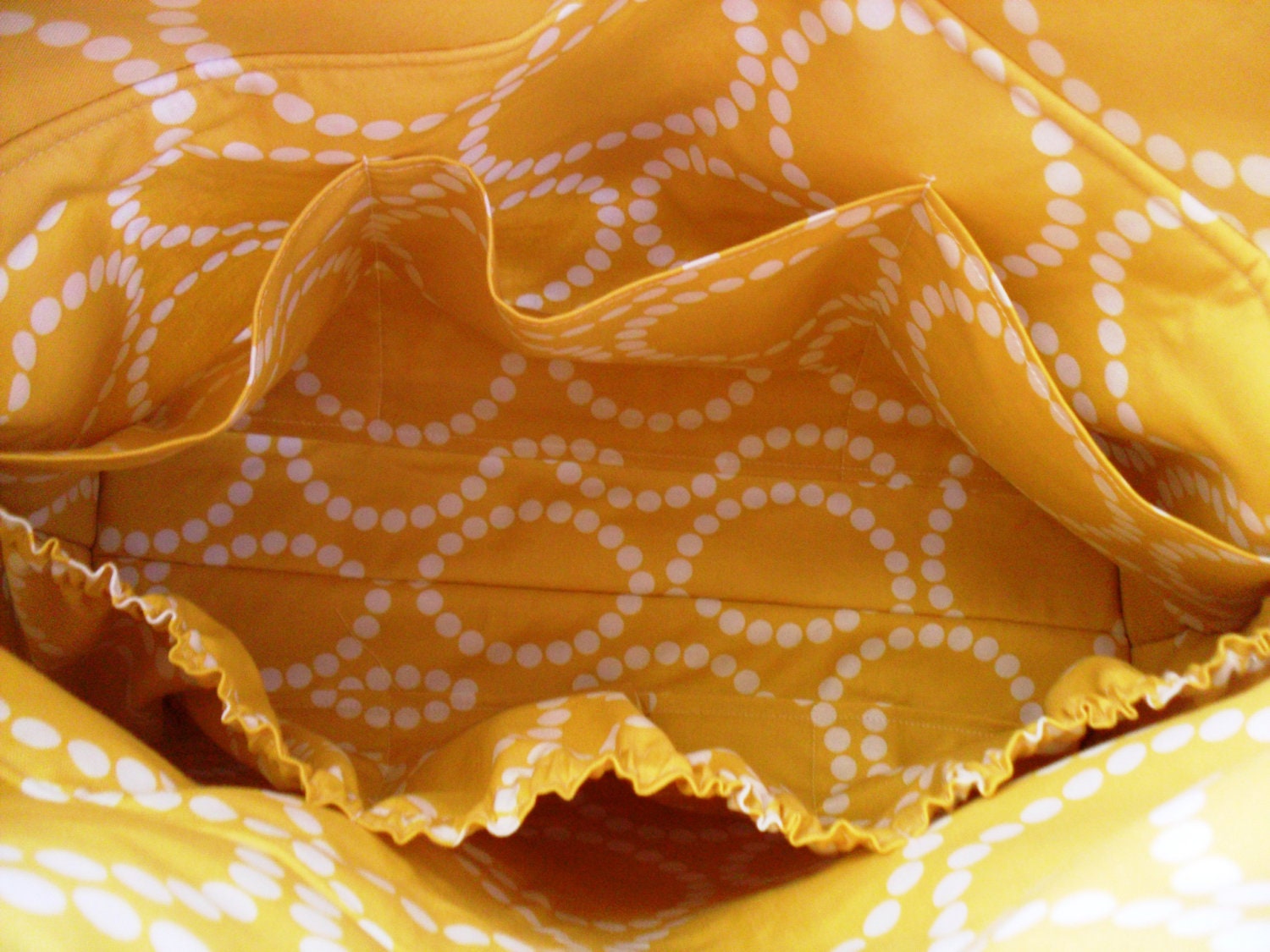 Large Diaper Bag Set Made of Chevron and Yellow - Adjustable Strap