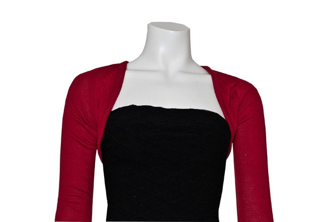 Red Shrug  Sweater Bolero Arm Warmer