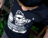 Zombie Pirates Boat kids Black T-shirt by Rocky The Zombie