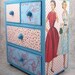 Blue and Red Retro Patchwork Stash Jewelry Box