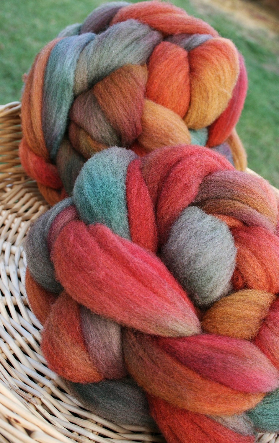 7 oz  Hand Dyed Wool Combed Top for Spinning  OOAK
