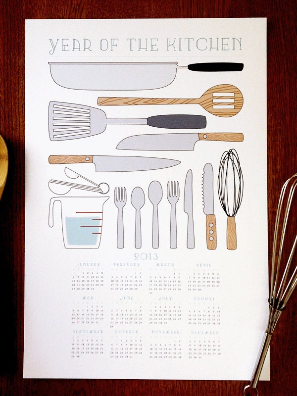 12x18 The Year of the Kitchen 2013 Large Wall Calendar Poster