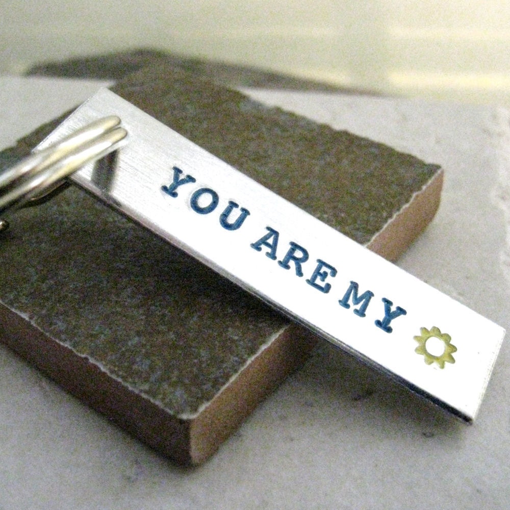 You Are My Sunshine, Aluminum Bar, hand stamped, limited 2 sided customization available, sun, summer, MADE TO ORDER