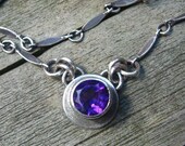 Amethyst Oxidized Sterling Silver Necklace ... February Birthstone gemstone necklace