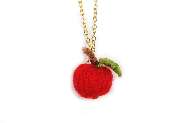 Knitted Apple Pendant