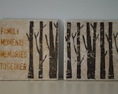 Family Natural Stone Wall Plaques. Wedding Gift, Home Decor, Fall, Autumn. By Freckle on etsy