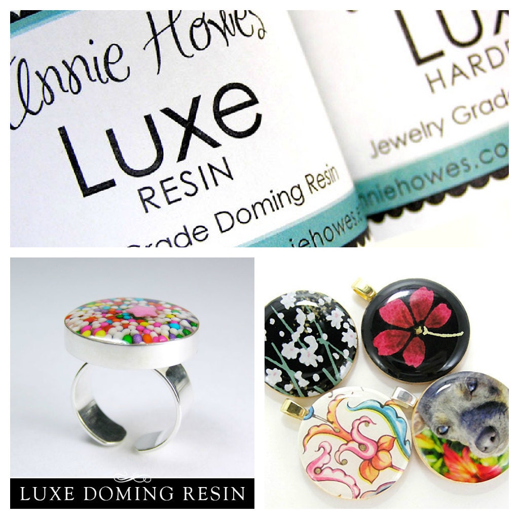 LUXE Doming Resin. Jewelry Grade. Non-toxic Clear Epoxy Resin Doming Resin Kit with Measuring Cups, Stir Sticks, and Applicator Tips