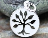 Tree Of Life Charm, Silver Plated Bronze, Jewelry Making, Simple