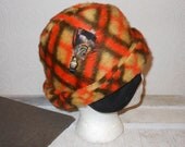 vintage hat  1960s hat  funky owl and ear flaps