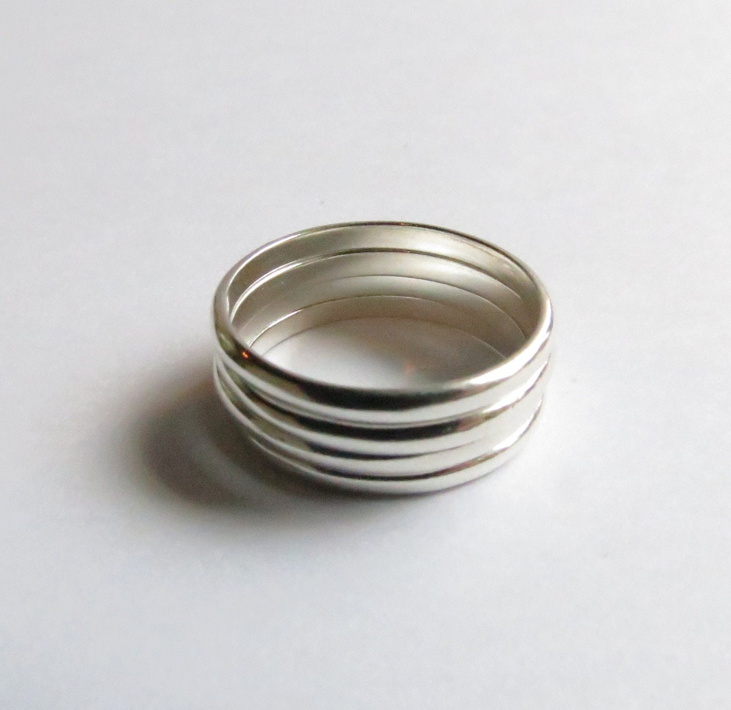 Narrow Sterling Silver Tiffany Stacking Band Ring
