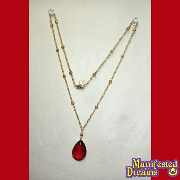 Mars Crystal Necklace gold tone Sailor Moon cosplay