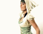 Wedding Bolero with hood - White wedding bolero, Cropped hooded bolero in YOUR SIZE