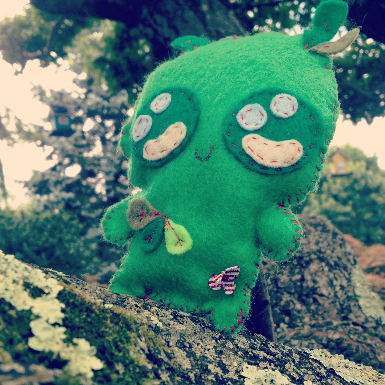 Mossy the Moss Spirit - fabric art doll