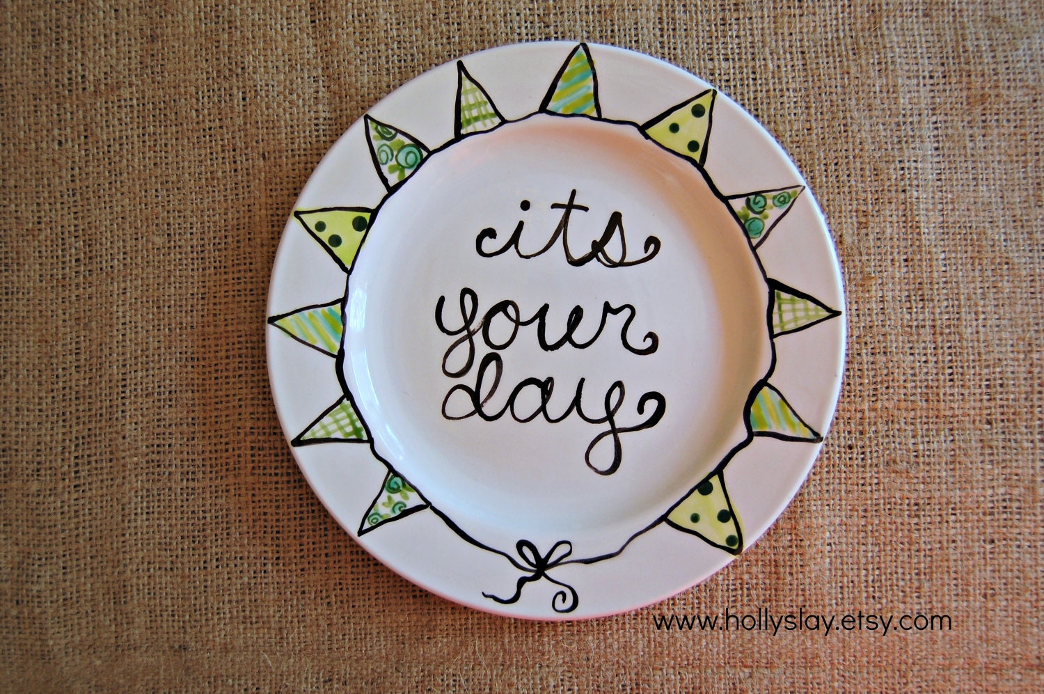 Its Your Day pennant bunting plate for all your special occasions Il_570xn