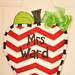 Chevron Apple Burlap Door Hanger Decoration HUGE - Polka Dots Back to School Teacher Classroom Decoration