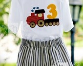 Vintage Train Steam Engine Birthday short and shirt set for boys