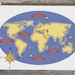 Children's Wall Art Print - Nautical Map (Blue) - 8x10 - Kids Nursery Room Decor