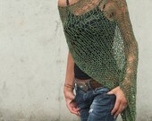 Army green Loose weave cotton shrug 6 left in this shade
