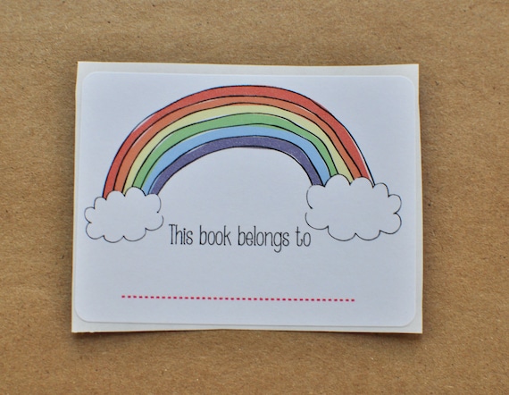 Rainbow Book Plates This Book Belongs To Labels Set of 15