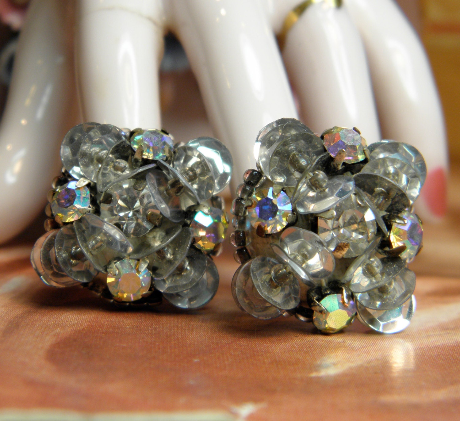 Vintage Buttons Sequins Crystals