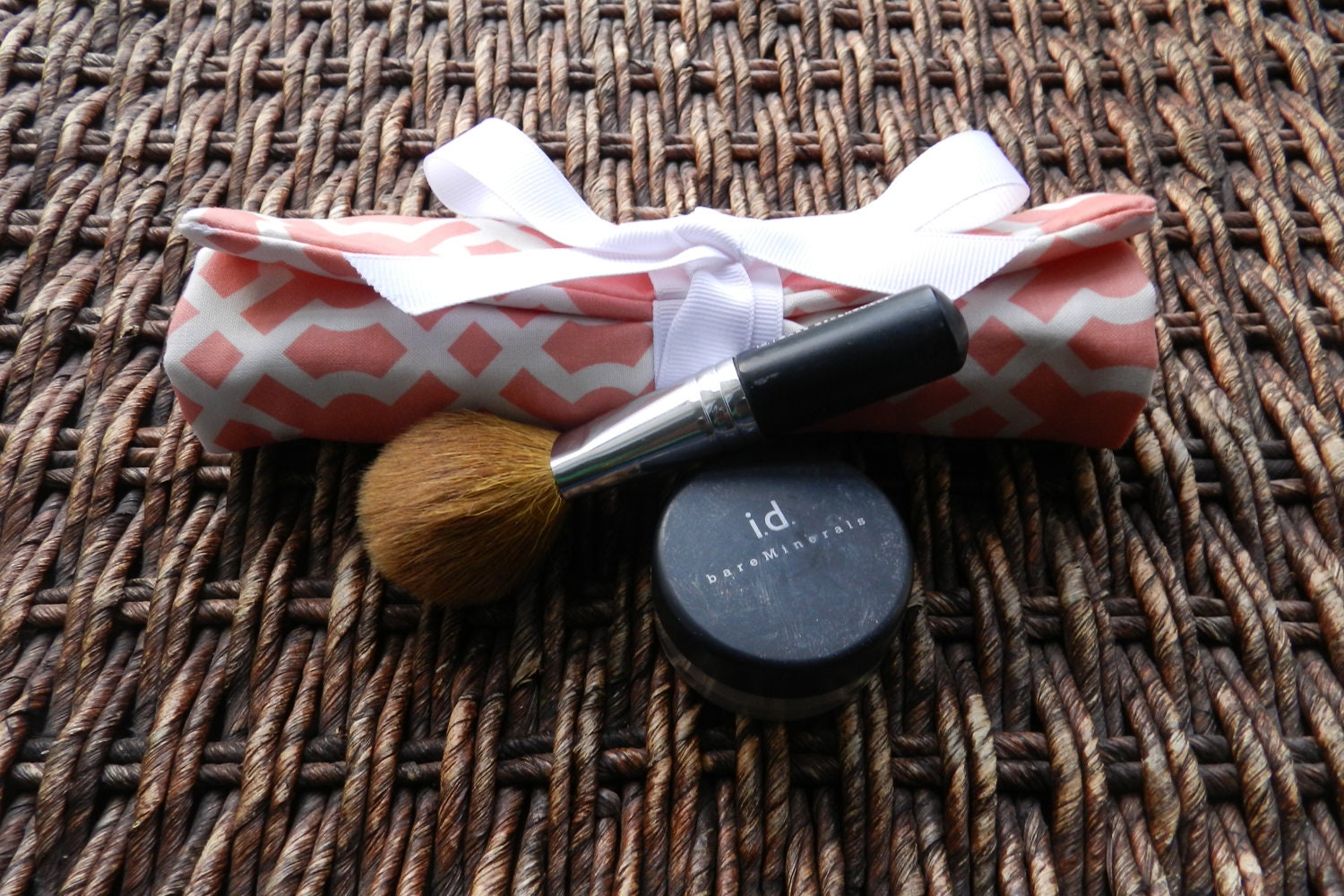 25% OFF Bridal Sale Mineral Make Up Organizer Roll Up Style Travel Case Choose Your Own Fabric