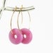 Pink Jewelry - Gold Hoop Earrings With Vintage Pink Lucite Donut Beads, Memorial Day Sale
