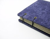 Mens Journal Sketchbook Coptic Bound Dark Blue Fabric Covered Blank Book Notebook 5 x 7