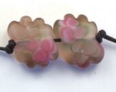 Handmade Lampwork Beads Etched Sweet Mocha set 2  CD Lampwork