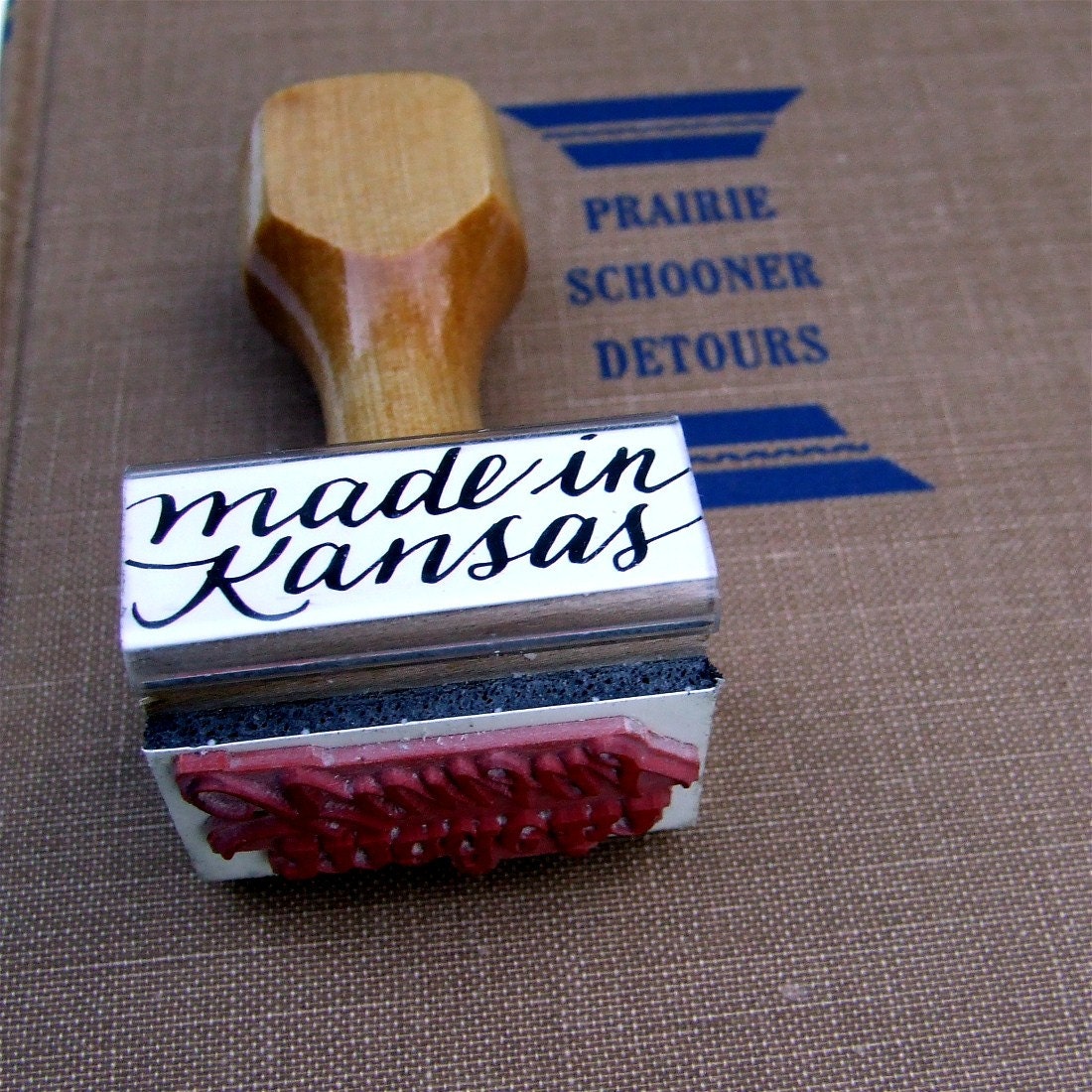 Made in Kansas Calligraphy Stamp, for card making and more by KisforCalligraphy