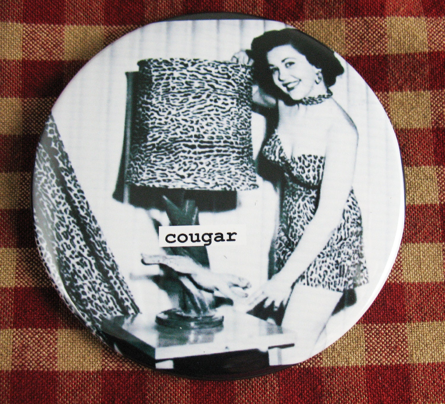 Funny Kitchen  Magnet. Cougar... 3 inch mylar M30