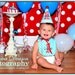 Boys 1st Birthday Party Hat and Bib - Darling aqua blue dots and red and white stripes - Michael Miller ocean dots