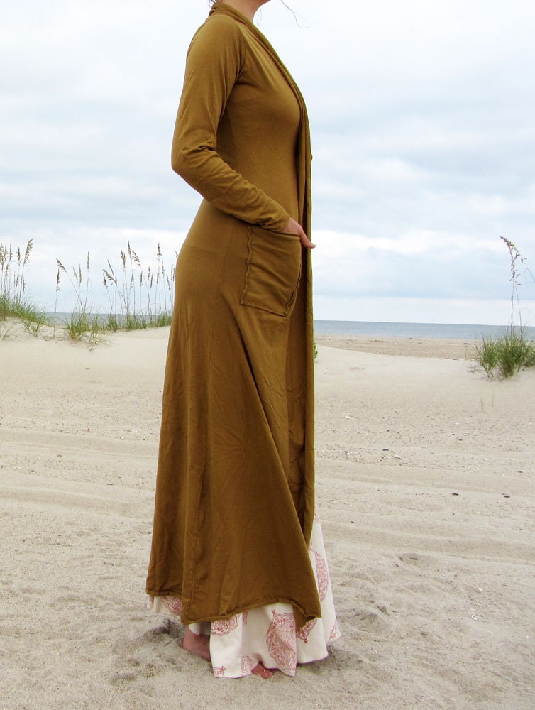 Tie Front Long Jacket with Pockets ( Local Organic Cotton)