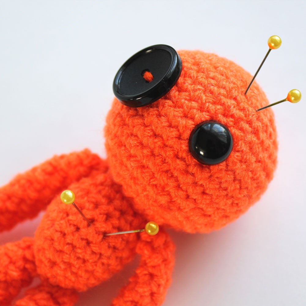 Creativity the Orange Amigurumi Voodoo Doll