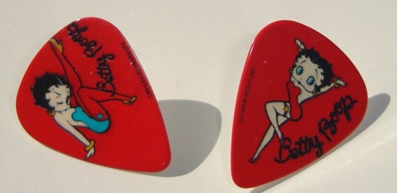 Betty Boop collectors edition guitar pick pierced post earrings
