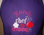 Personalized Chef in Training Kids apron  available for boys or girls Other Colors available