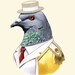 Pigeon art print 8x10