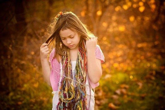 Boho Gypsy Scarf for Child or Adult Strong Fringe Scarf Children Scarf Accessories