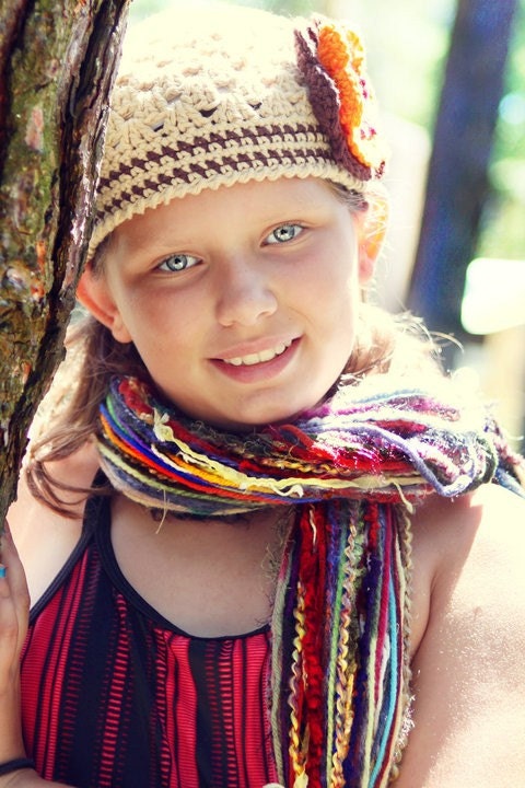 Boho Gypsy Scarf for Child or Adult Strong Fringe Scarf Children Scarf Accessories