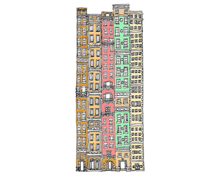 Olden Days Skyscrapers - Digital Print / Wall Art / Illustration
