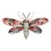 Moth- Fuschia, Red, Pink and Blue archival print of watercolor, minimalist