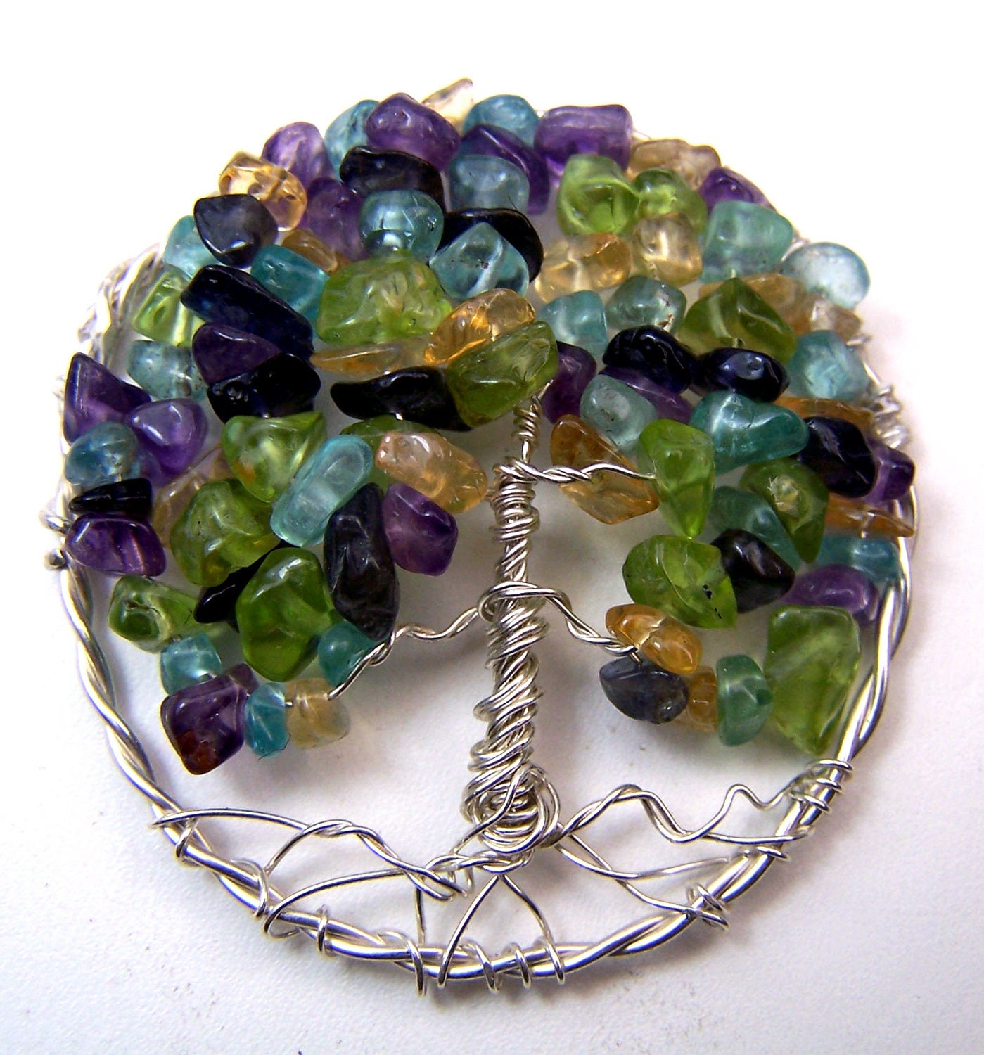 Personalized Family Tree Brooch Pin and Necklace pendant - Birthstones - Grandma - mother - mom - great grandmother - mother in law