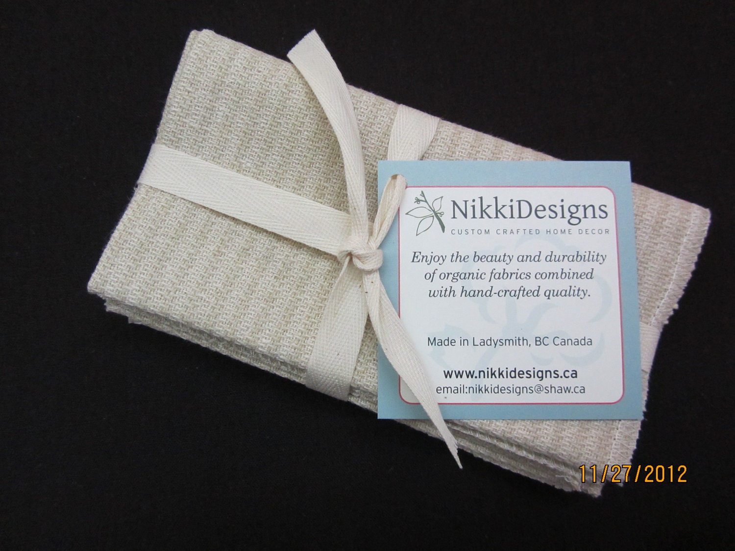 3 Organic Hemp Wash Cloths, Natural