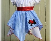 Custom Boutique Clothing Dorothy Wizard of Oz Toto Peasant Dress Costume Halloween Outfit