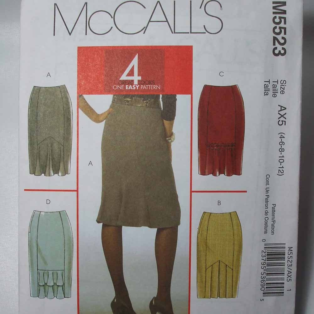 McCall's Uncut Skirt Pattern Size 4 - 12
