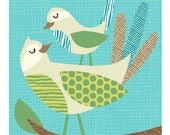 Mid Century Birds Print 8x10