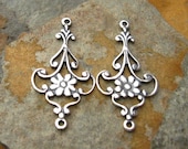 2 Antique Silver Candace Chandelier - Drop - Connectors   -  Trinity Brass