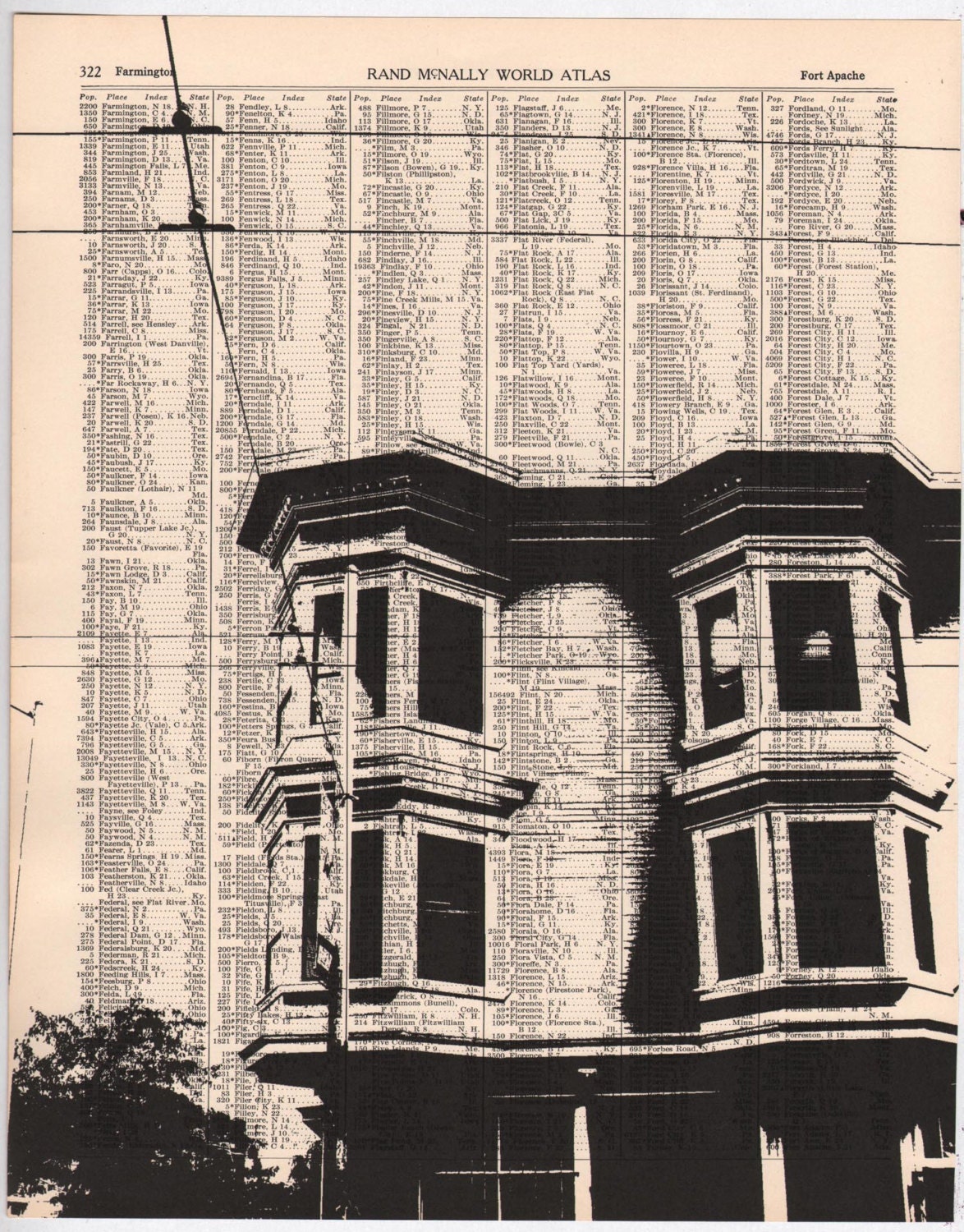 San Francisco - Dark City no7 - 11 x 14 Book Page Print - Haight Ashbury