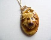 Ceramic Yellow Dog Necklace