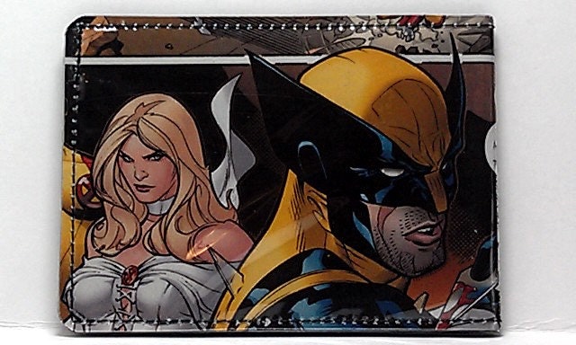VINYL Comic Book Wallet - X-men - Wolverine and Emma Frost Design 1